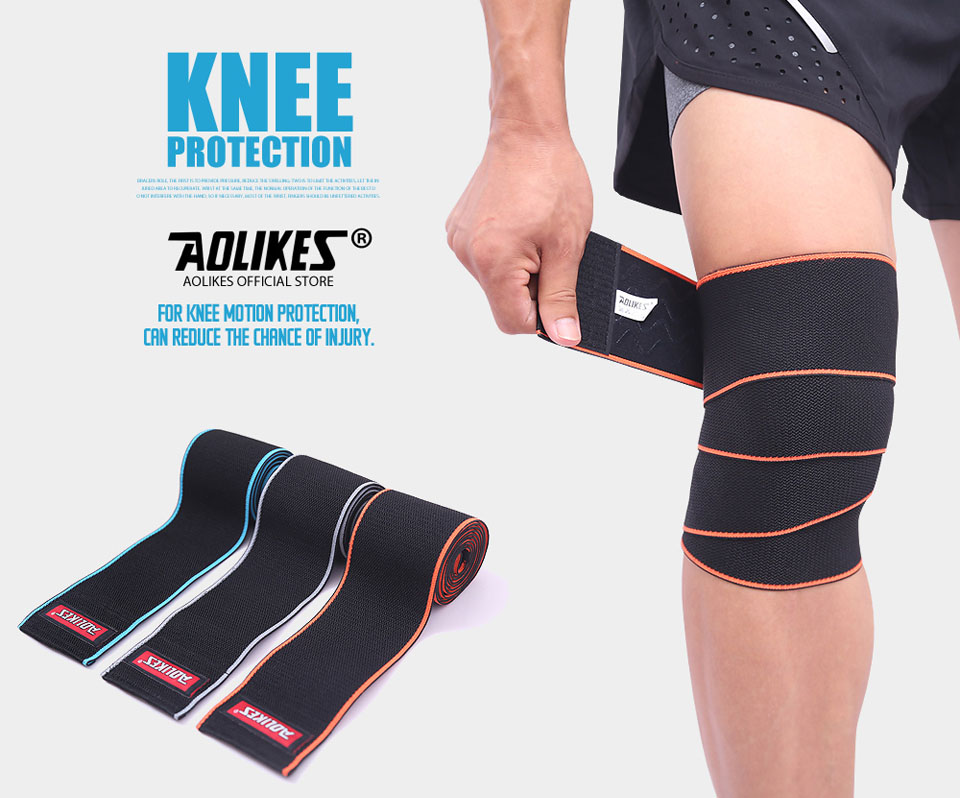 Bộ 2 quấn bảo vệ đầu gối AOLIKES A-1517 lót Silicon chống trượt Sport knee support