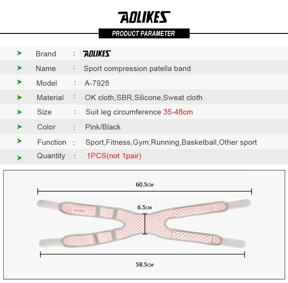 Đai bảo vệ xương bánh chè đầu gối AOLIKES A-7928 Sport compression patella band