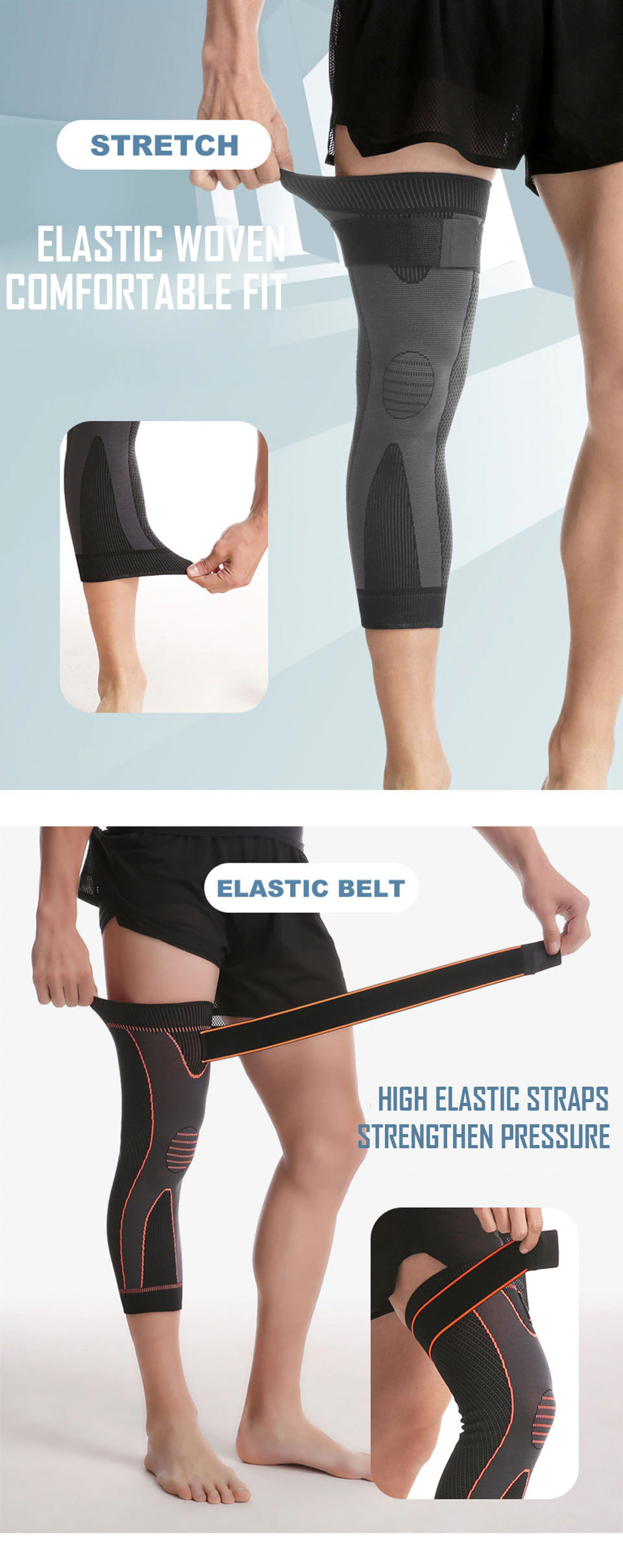 Bó gối thể thao loại dài AOLIKES A-7815 Elastic compression sports knee pads