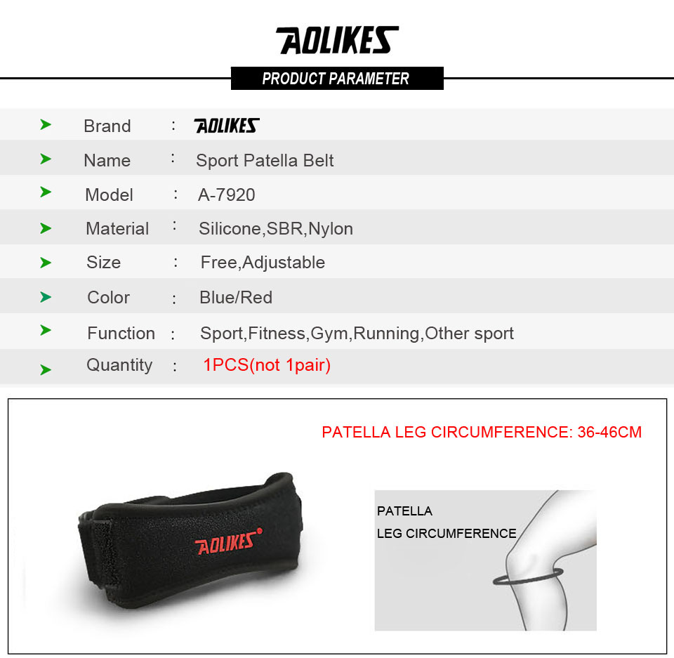 Đai bảo vệ hỗ trợ xương bánh chè đầu gối AOLIKES A-7920 Sport patella belt