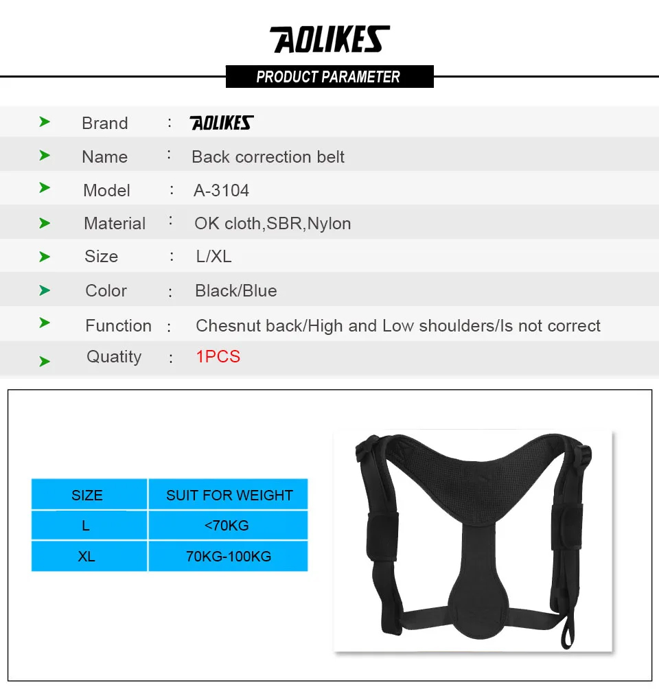 Đai Chỉnh Tư Thế Lưng AOLIKES A-3104