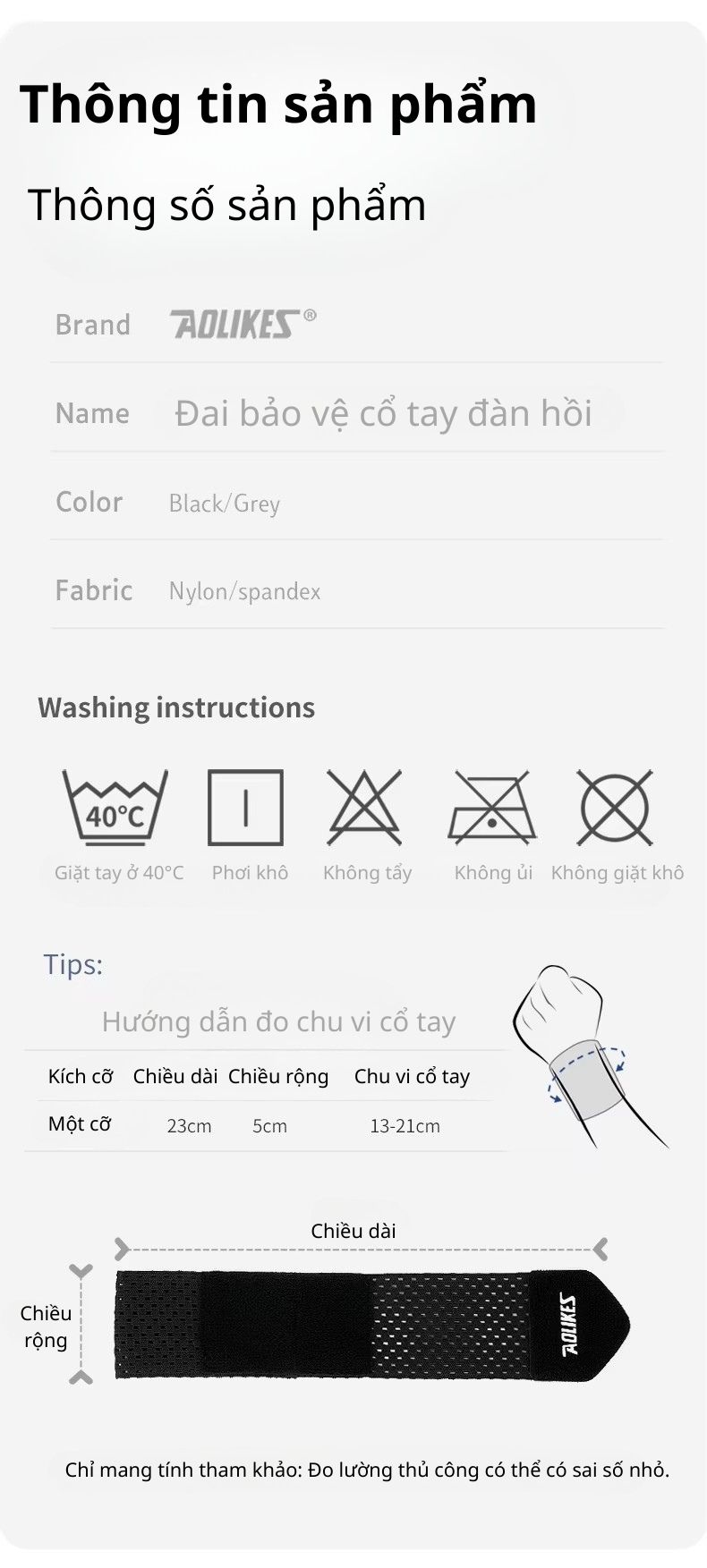 Băng Quấn Cổ Tay AOLIKES A-1543