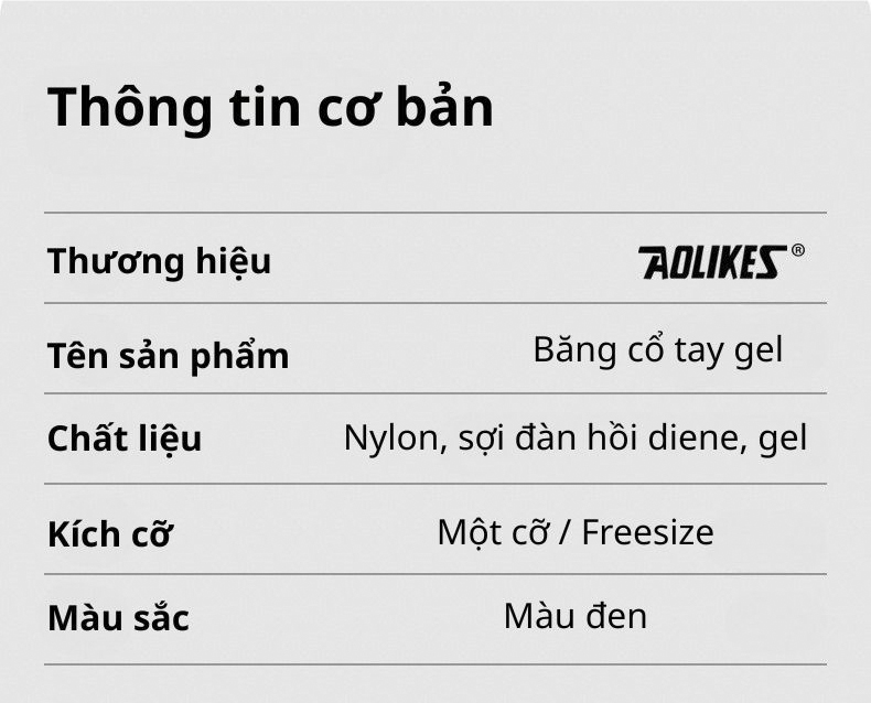 Băng Cổ Tay Gel Nóng Lạnh AOLIKES A-3702